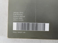 2013 Lincoln Mks Owners Manual Book Guide P/N:DA5J 19A321 AA OEM Used Auto Parts - Oemusedautoparts1.com