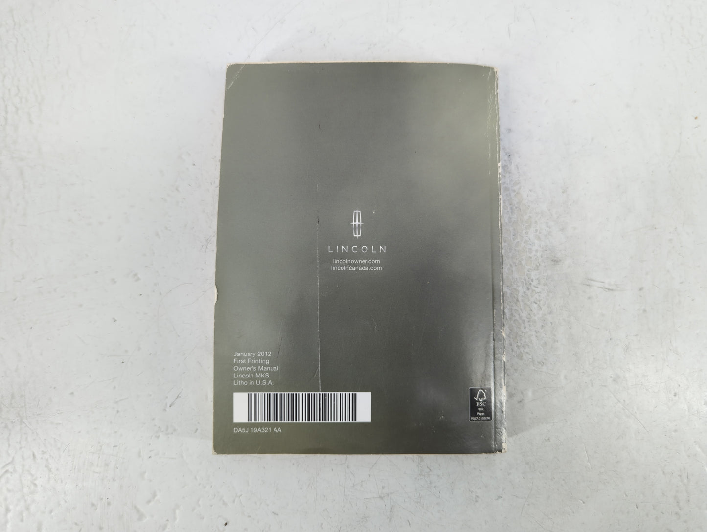 2013 Lincoln Mks Owners Manual Book Guide P/N:DA5J 19A321 AA OEM Used Auto Parts - Oemusedautoparts1.com