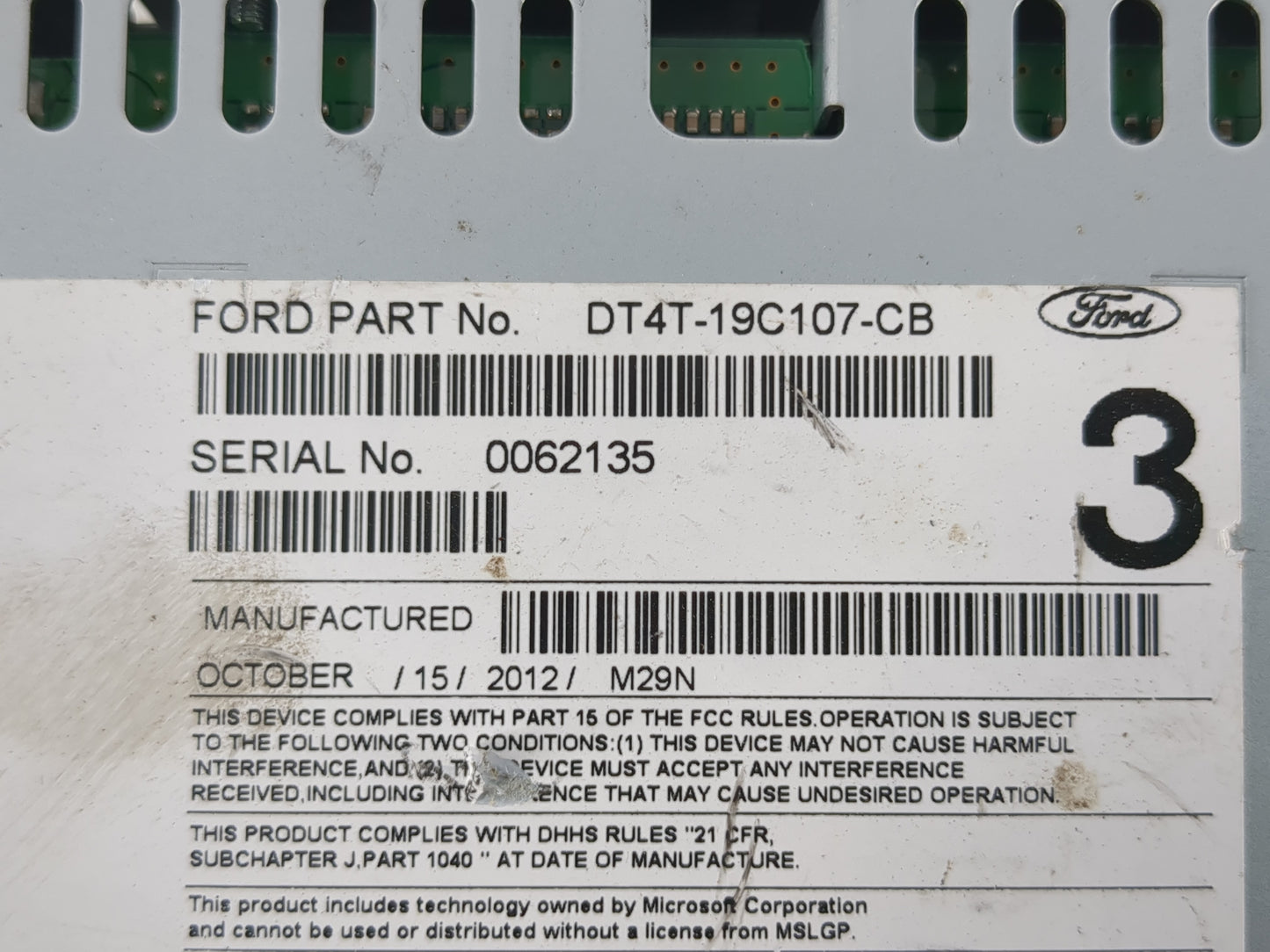 2013 Lincoln Mkx Radio AM FM Cd Player Receiver Replacement P/N:DT4T-19C107-CB Fits OEM Used Auto Parts - Oemusedautoparts1.