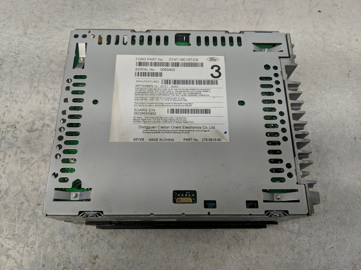 2013 Lincoln Mkx Radio AM FM Cd Player Receiver Replacement P/N:DT4T-19C107-CB Fits OEM Used Auto Parts - Oemusedautoparts1.