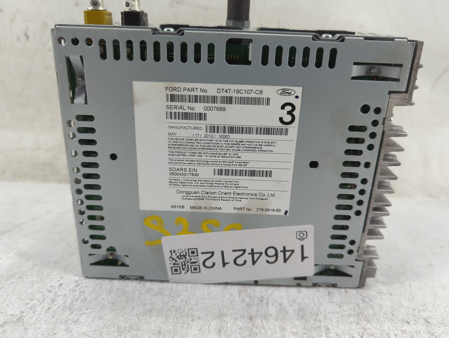 2013 Lincoln Mkx Radio AM FM Cd Player Receiver Replacement P/N:PU-3529L-A DT4T-19C107-CB, 276-0919-50 Fits OEM Used Auto Pa