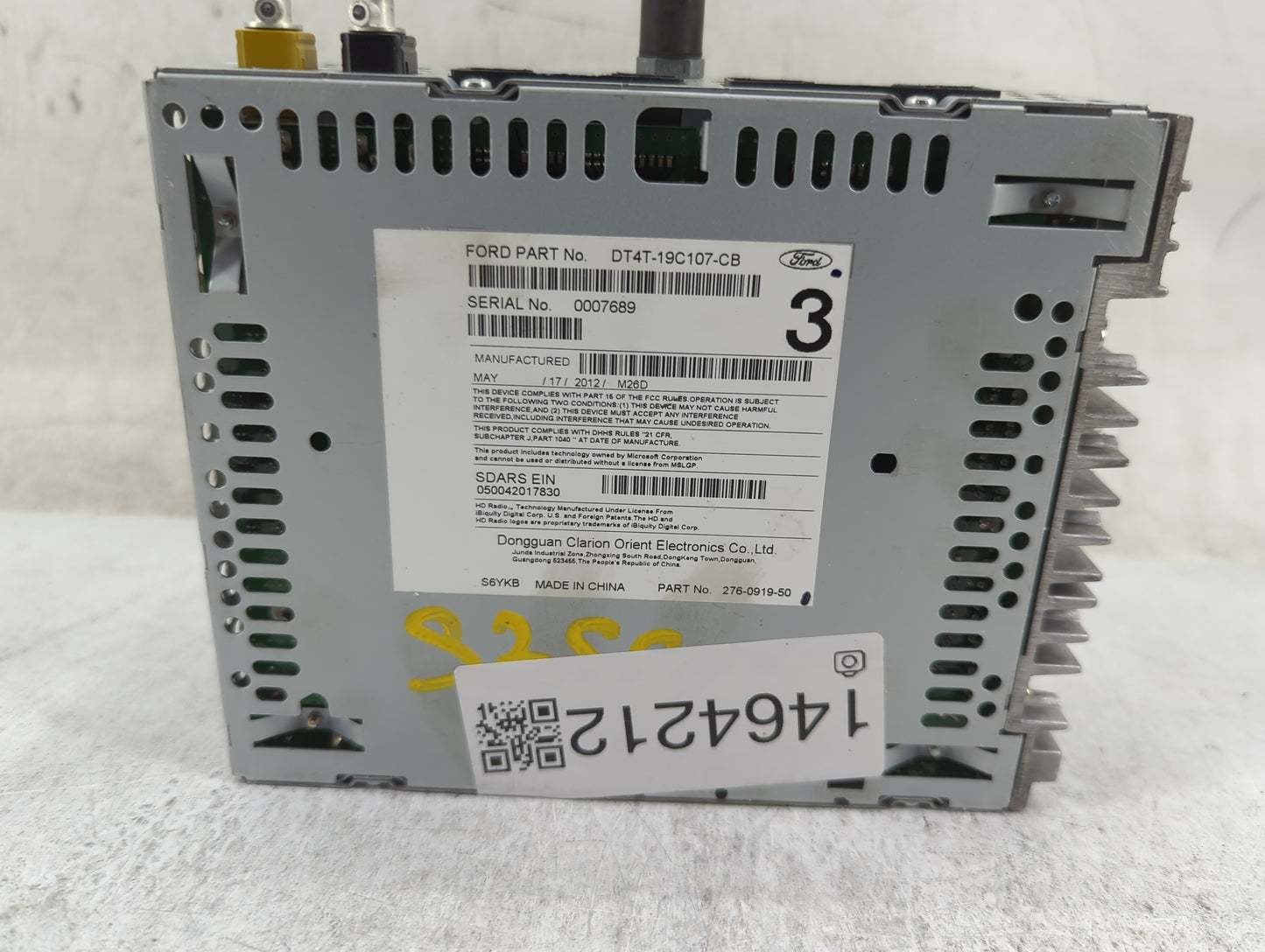 2013 Lincoln Mkx Radio AM FM Cd Player Receiver Replacement P/N:PU-3529L-A DT4T-19C107-CB, 276-0919-50 Fits OEM Used Auto Pa