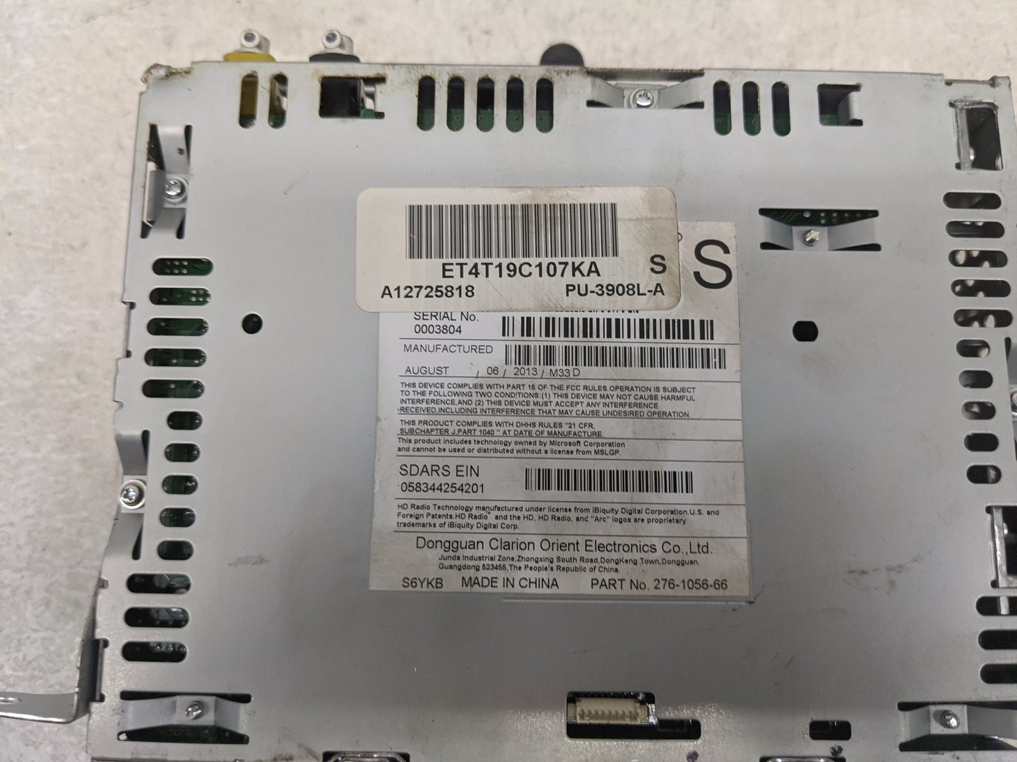 2013-2014 Lincoln Mkx Radio AM FM Cd Player Receiver Replacement P/N:ET4T19C107KA PU-3908L-A, 276-1056-66 Fits Fits 2013 201