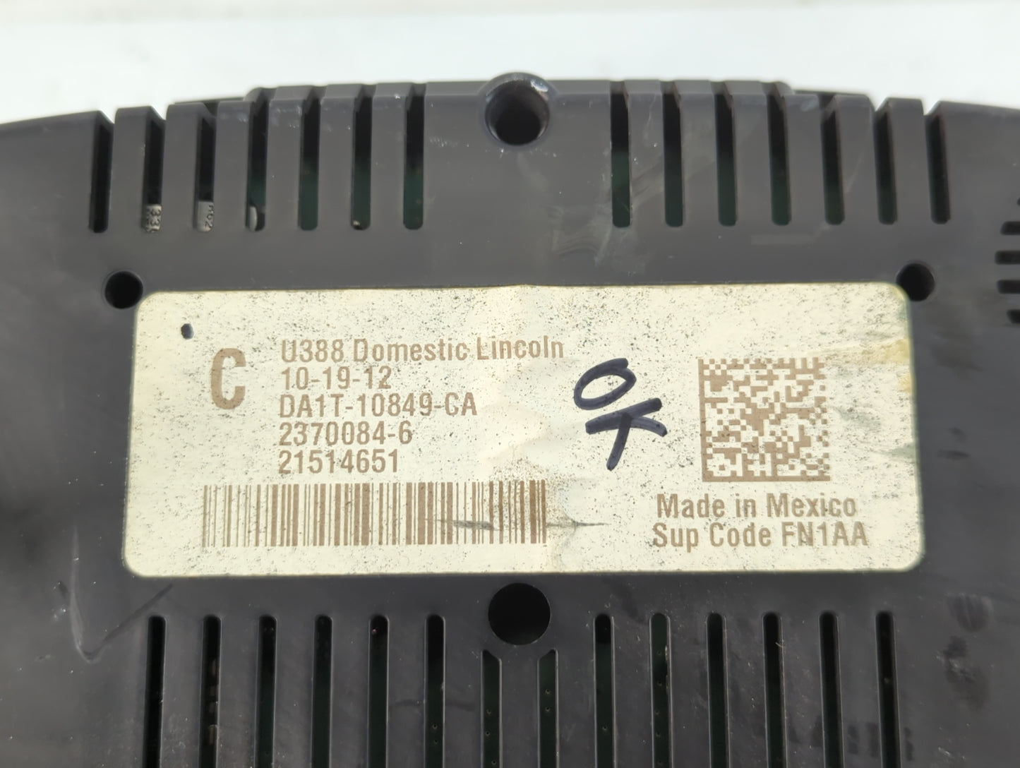 2013 Lincoln Mkx Instrument Cluster Speedometer Gauges P/N:DA1T-10849-AA Fits OEM Used Auto Parts - Oemusedautoparts1.com