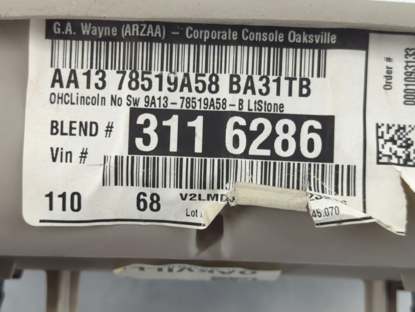 2009-2015 Lincoln Mkx Overhead Roof Console 771969 - Oemusedautoparts1.com