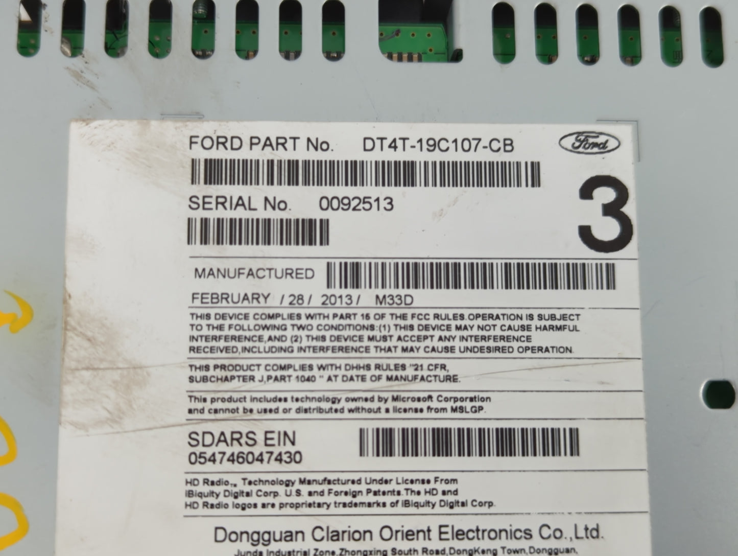 2013 Lincoln Mkx Radio AM FM Cd Player Receiver Replacement P/N:DT4T-19C107-CB DA1T-18A802-AC Fits OEM Used Auto Parts - Oem