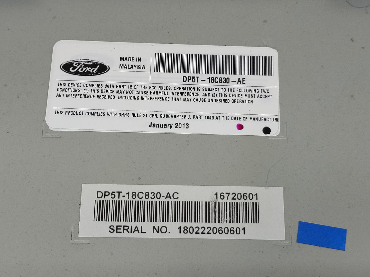 2013-2014 Lincoln Mkz Radio AM FM Cd Player Receiver Replacement P/N:DP5T-18C830-AE Fits Fits 2013 2014 OEM Used Auto Parts 