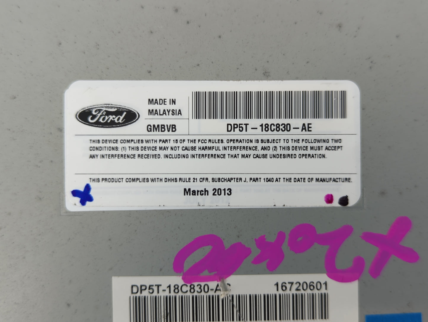2013-2014 Lincoln Mkz Radio AM FM Cd Player Receiver Replacement P/N:DP5T-18C830-AE Fits Fits 2013 2014 OEM Used Auto Parts 