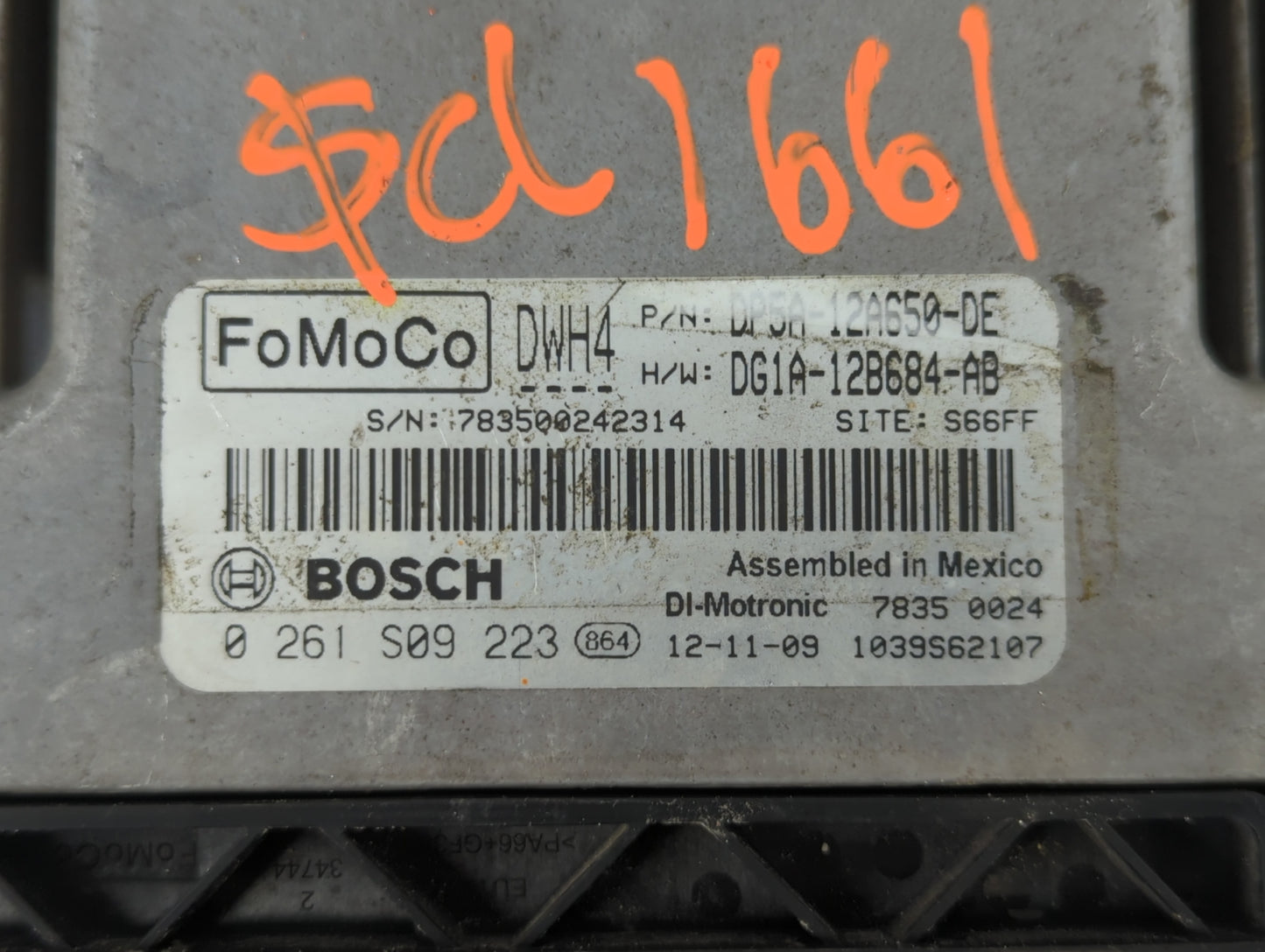 2013 Lincoln Mkz PCM Engine Control Computer ECU ECM PCU OEM P/N:DG1A-12B684-AB DP5A-12A650-DE Fits OEM Used Auto Parts - Oe