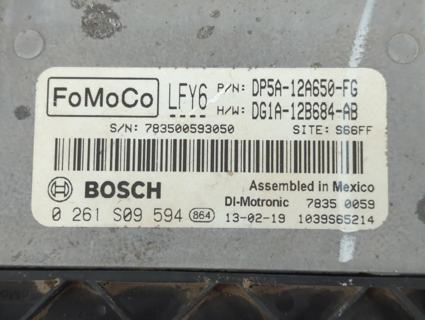 2013 Lincoln Mkz PCM Engine Control Computer ECU ECM PCU OEM P/N:DG1A-12B684-AB DP5A-12A650-FG Fits OEM Used Auto Parts - Oe