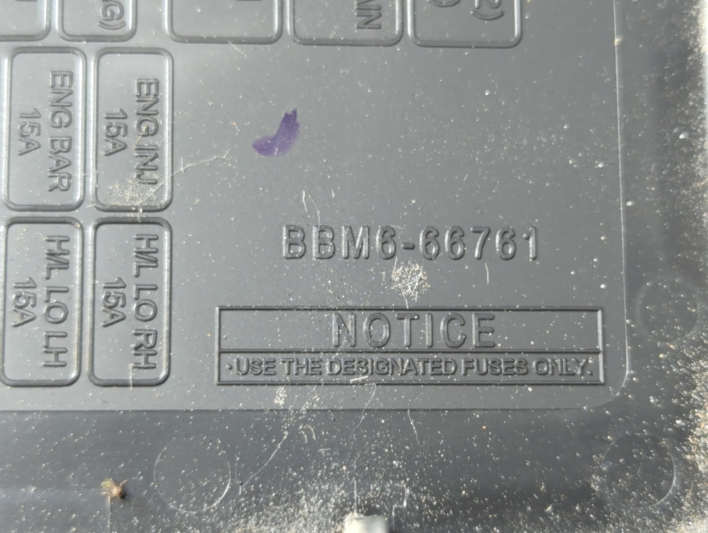 2013 Mazda 3 Fusebox Fuse Box Panel Relay Module P/N:BBM6-66761 Fits OEM Used Auto Parts - Oemusedautoparts1.com