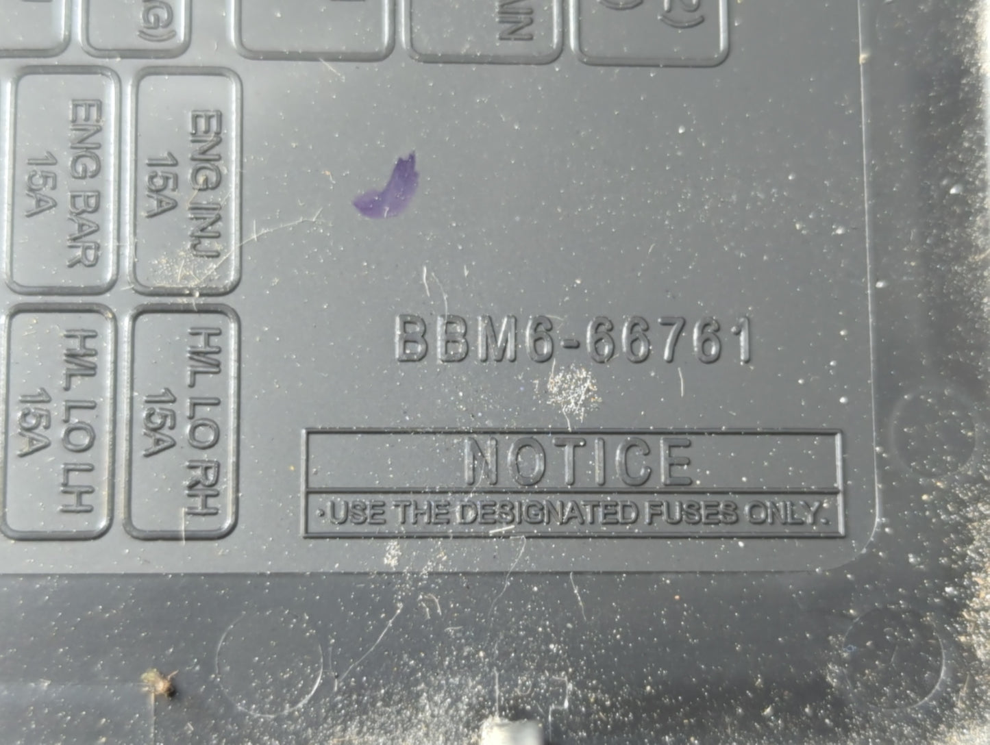 2013 Mazda 3 Fusebox Fuse Box Panel Relay Module P/N:BBM6-66761 Fits OEM Used Auto Parts - Oemusedautoparts1.com