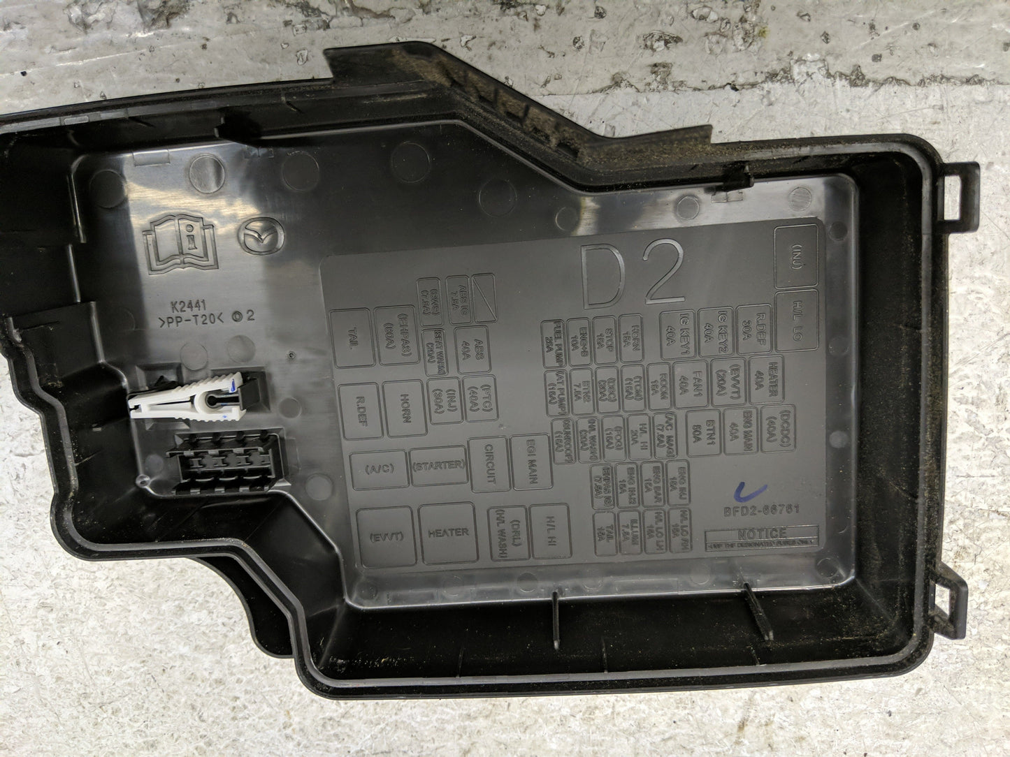 2013 Mazda 3 Fusebox Fuse Box Panel Relay Module P/N:BFD2-66761 Fits OEM Used Auto Parts - Oemusedautoparts1.com