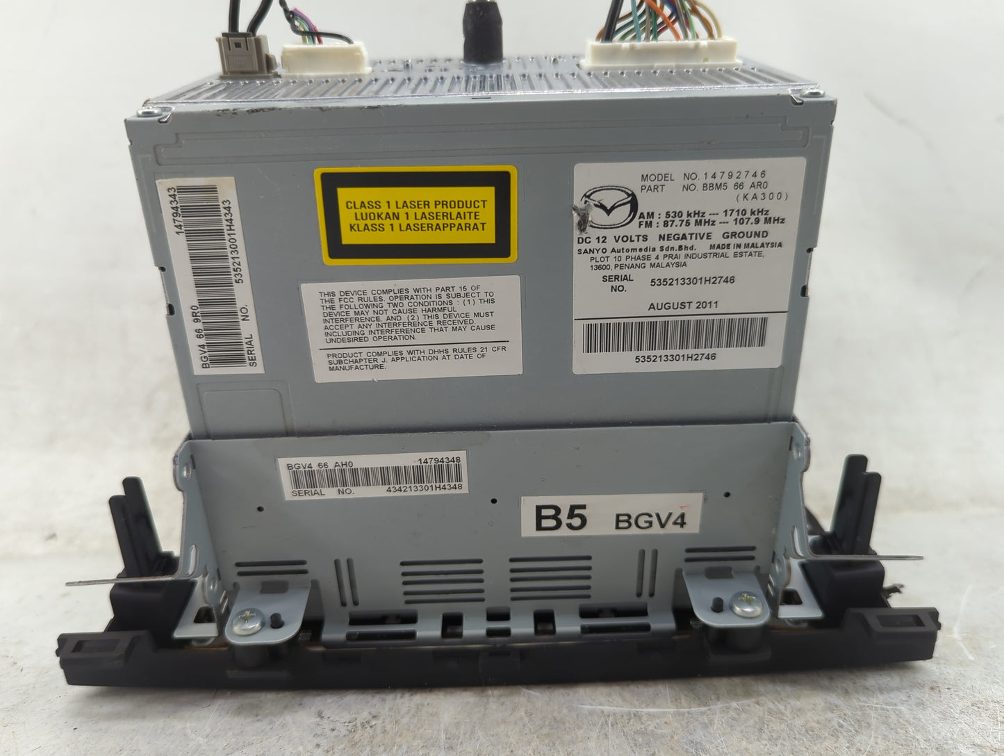 2012-2013 Mazda 3 Radio AM FM Cd Player Receiver Replacement P/N:BBM5 66 AR0 14792746 Fits Fits 2012 2013 OEM Used Auto Part