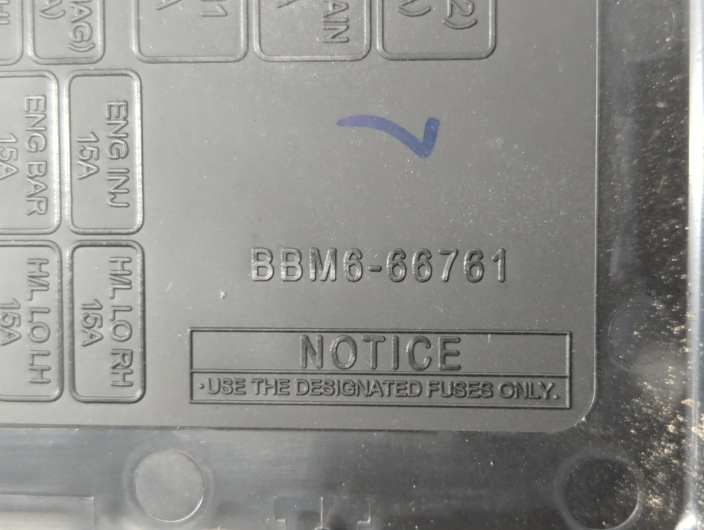 2013 Mazda 3 Fusebox Fuse Box Panel Relay Module P/N:BBM6-66761 BFD2-66761 Fits OEM Used Auto Parts - Oemusedautoparts1.com