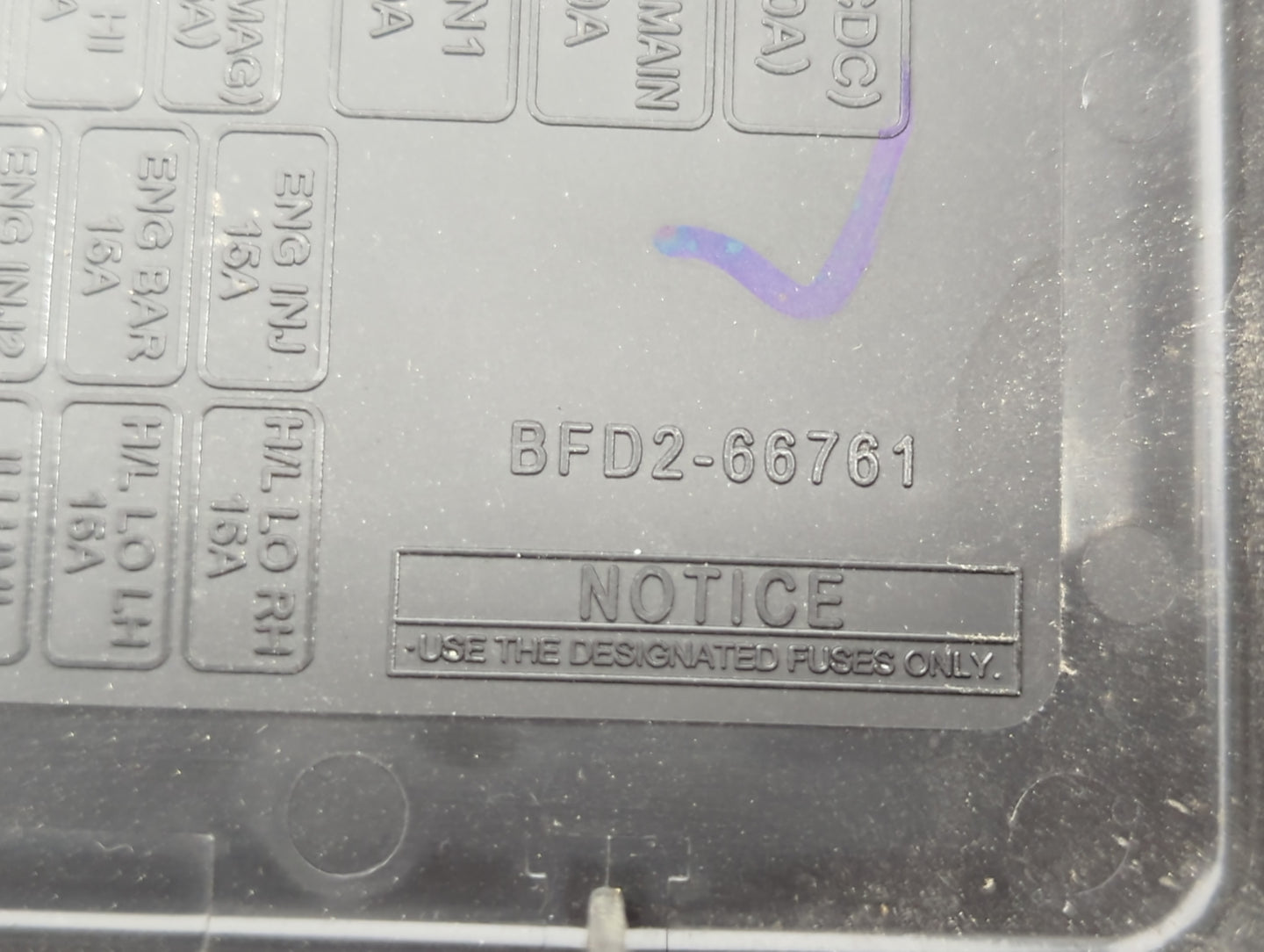 2013 Mazda 3 Fusebox Fuse Box Panel Relay Module P/N:BFD2-66761 Fits OEM Used Auto Parts - Oemusedautoparts1.com