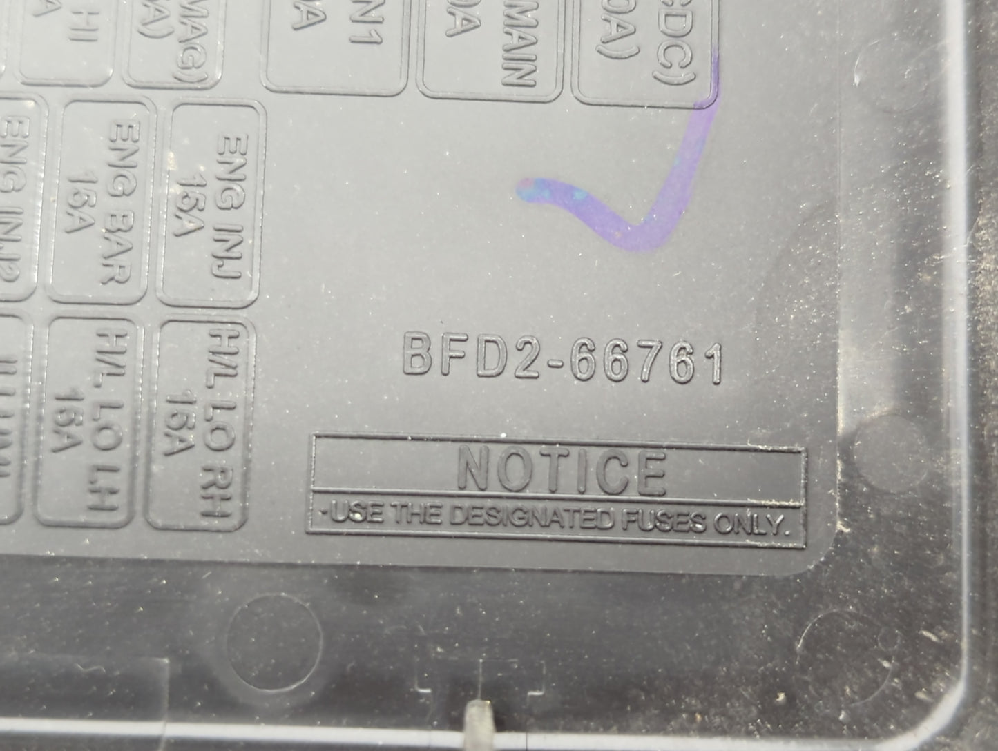 2013 Mazda 3 Fusebox Fuse Box Panel Relay Module P/N:BFD2-66761 Fits OEM Used Auto Parts - Oemusedautoparts1.com