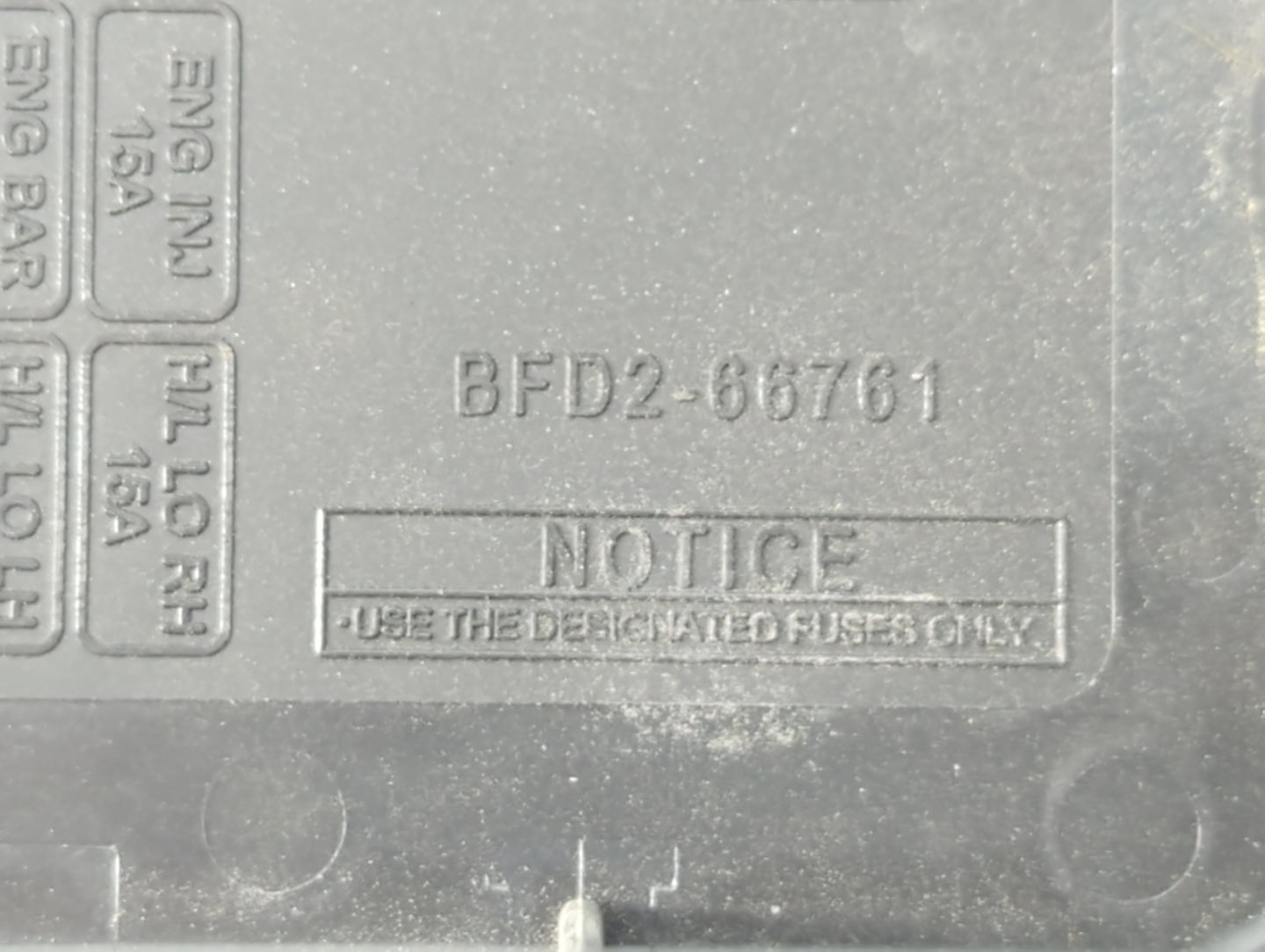 2013 Mazda 3 Fusebox Fuse Box Panel Relay Module P/N:BFD2-66761 Fits OEM Used Auto Parts - Oemusedautoparts1.com