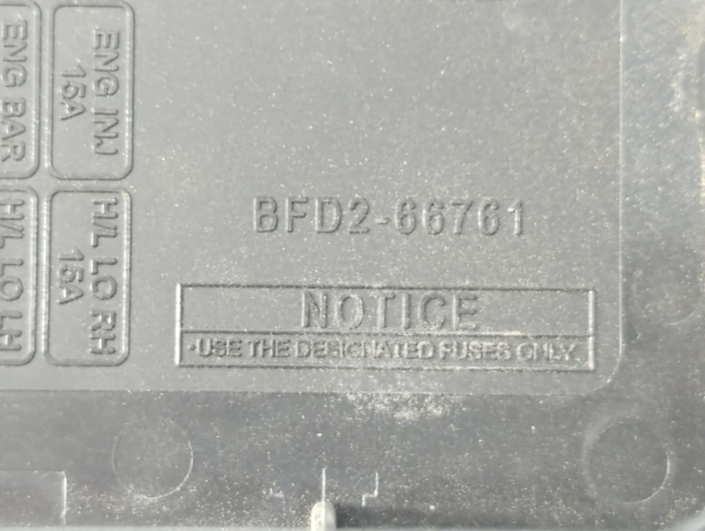 2013 Mazda 3 Fusebox Fuse Box Panel Relay Module P/N:BFD2-66761 Fits OEM Used Auto Parts - Oemusedautoparts1.com