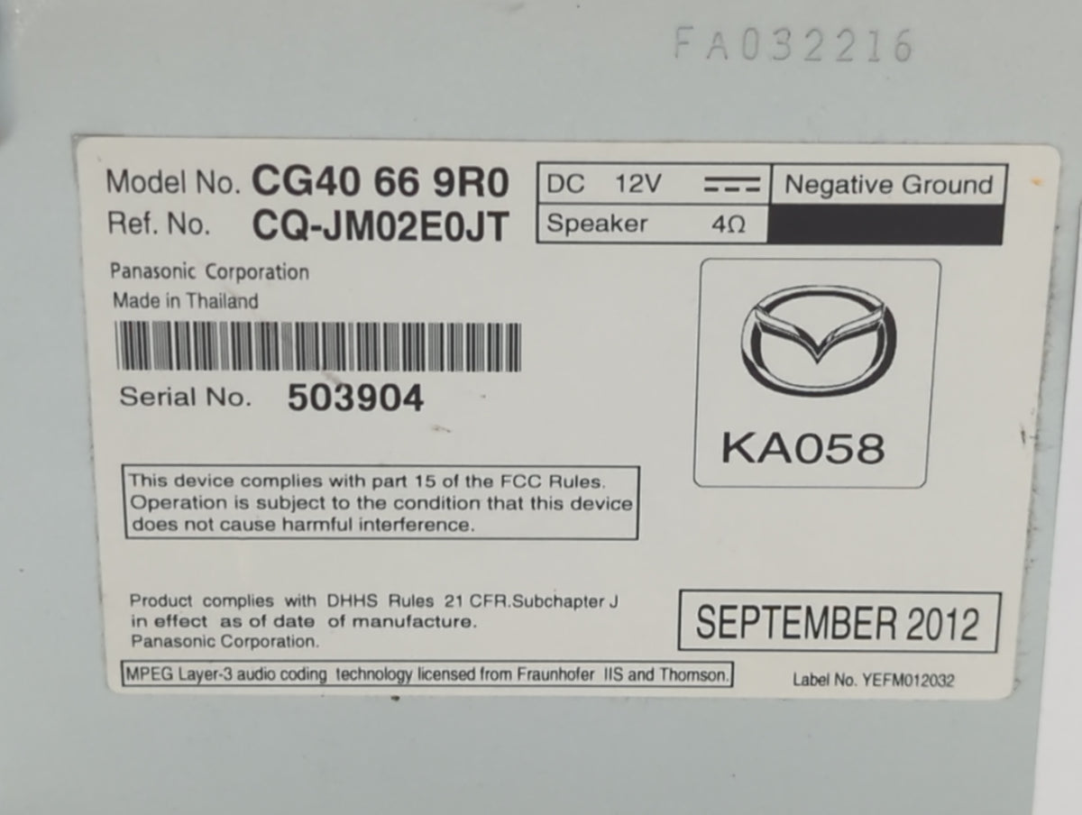 2013-2017 Mazda 5 Am Fm Cd Player Radio Receiver 609966 - Oemusedautoparts1.com