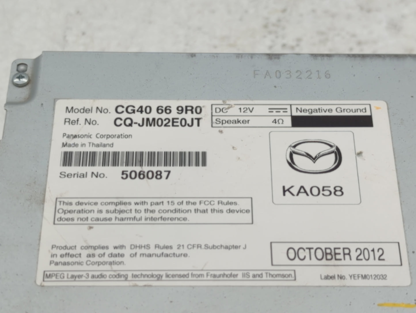 2013-2017 Mazda 5 Am Fm Cd Player Radio Receiver - Oemusedautoparts1.com
