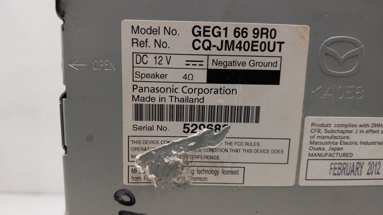 2011-2013 Mazda 6 Am Fm Cd Player Radio Receiver - Oemusedautoparts1.com