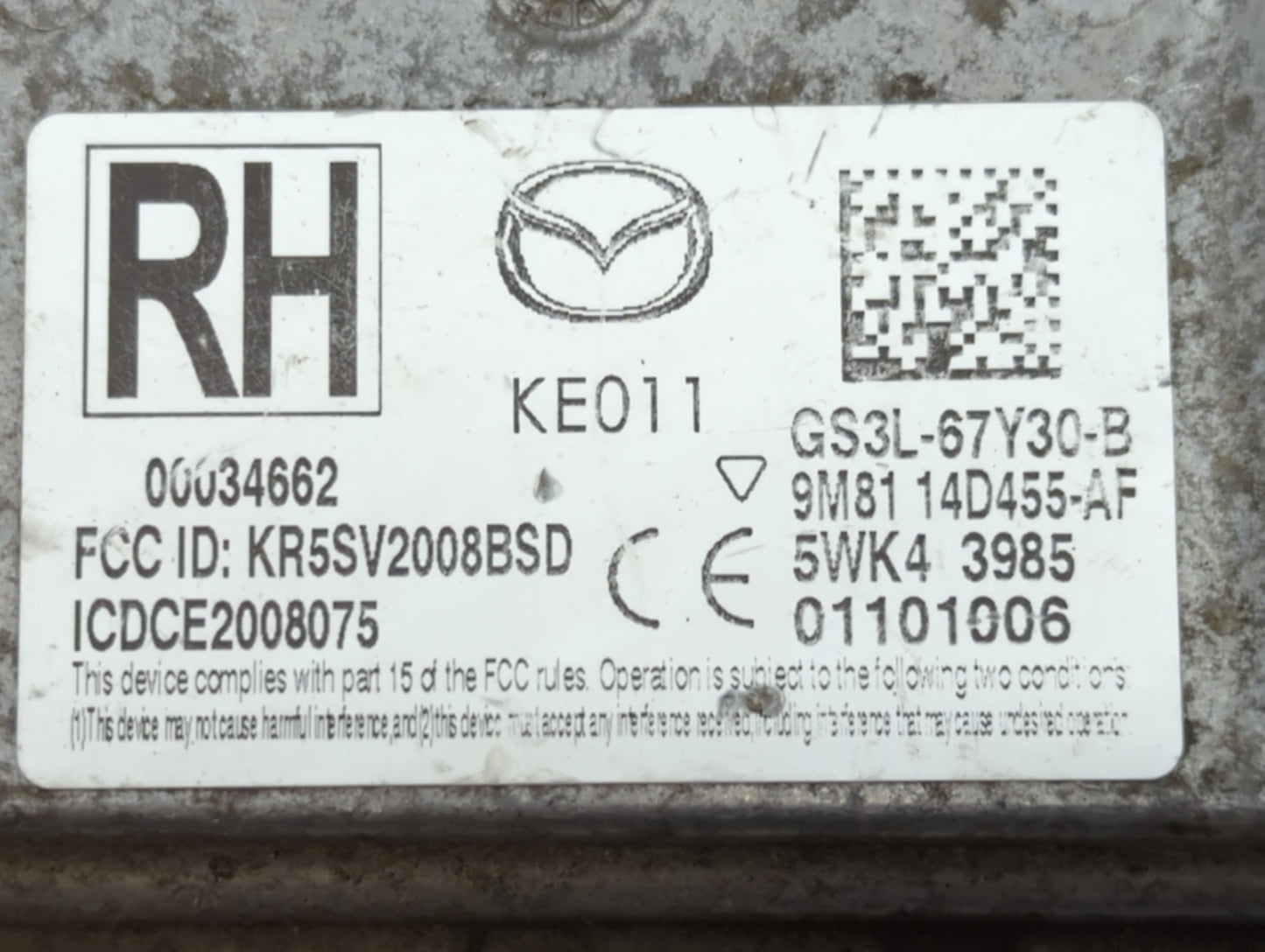 2013 Mazda 6 Back Up Sensor Backup Camera - Oemusedautoparts1.com