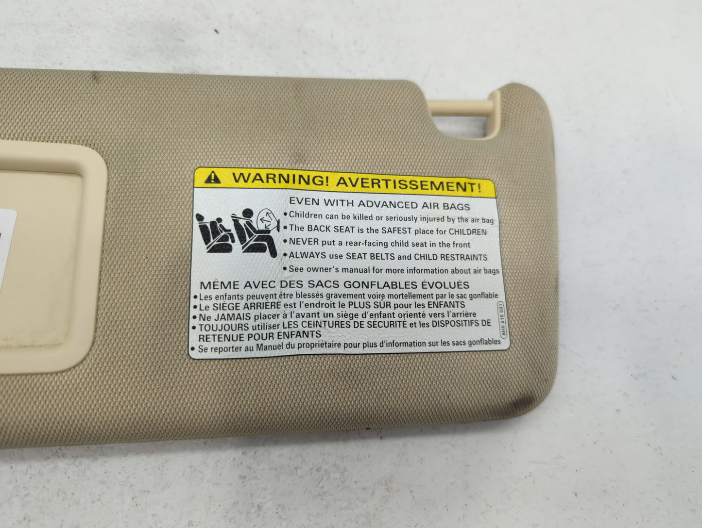 2013 Mazda 6 Sun Visor Shade Replacement Driver Left Mirror Fits OEM Used Auto Parts - Oemusedautoparts1.com