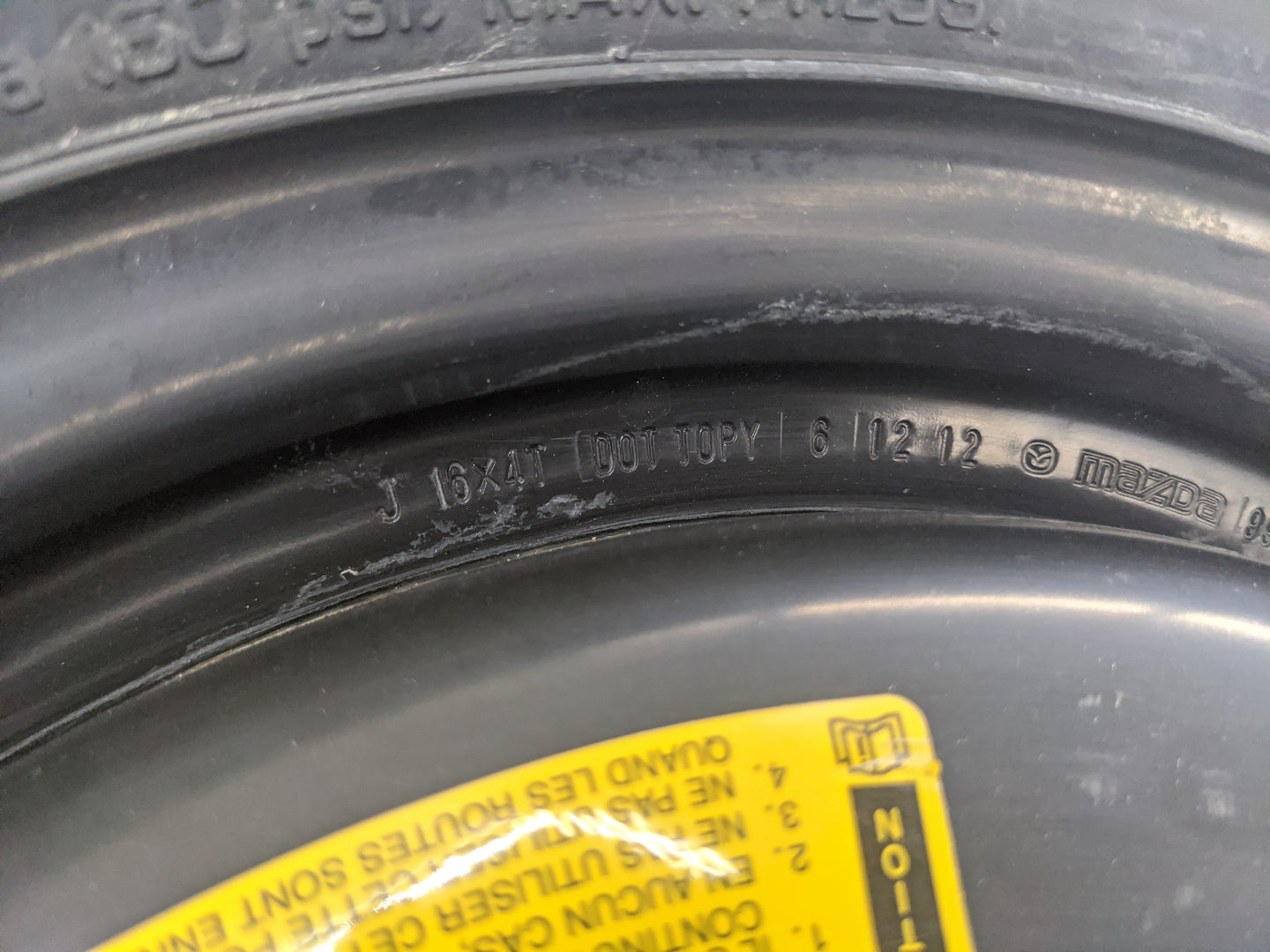 2013-2022 Mazda Cx-5 Spare Donut Tire Wheel Rim Oem - Oemusedautoparts1.com