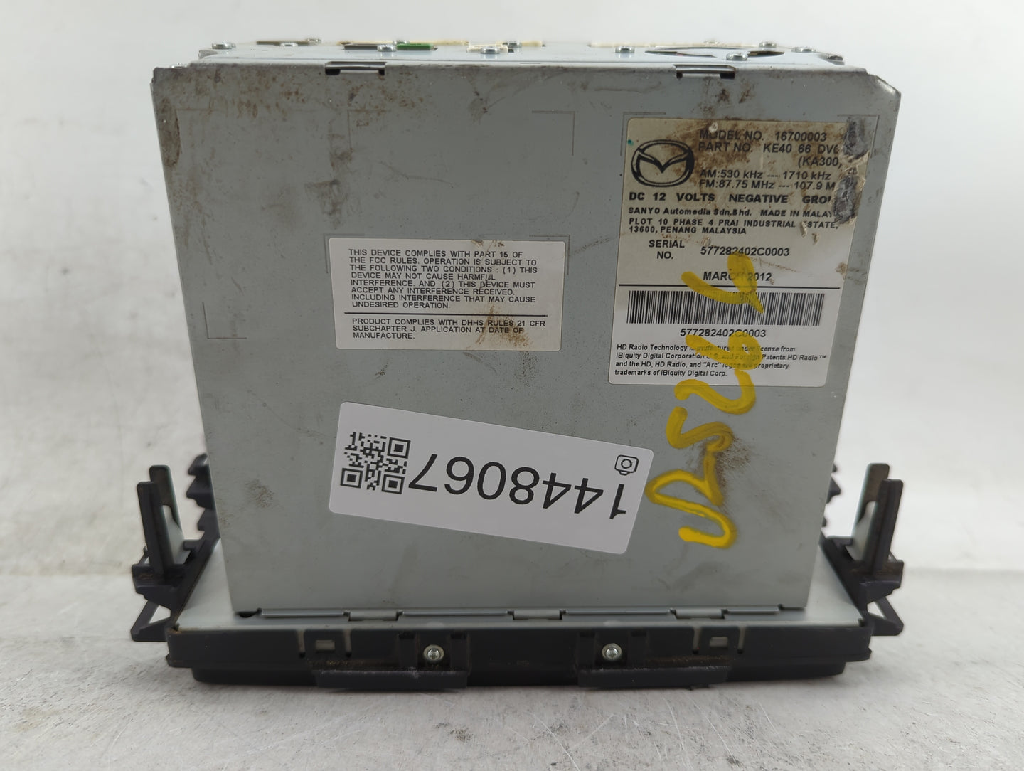 2013-2015 Mazda Cx-5 Radio AM FM Cd Player Receiver Replacement P/N:KE4066DV0 16700003 Fits Fits 2013 2014 2015 OEM Used Aut