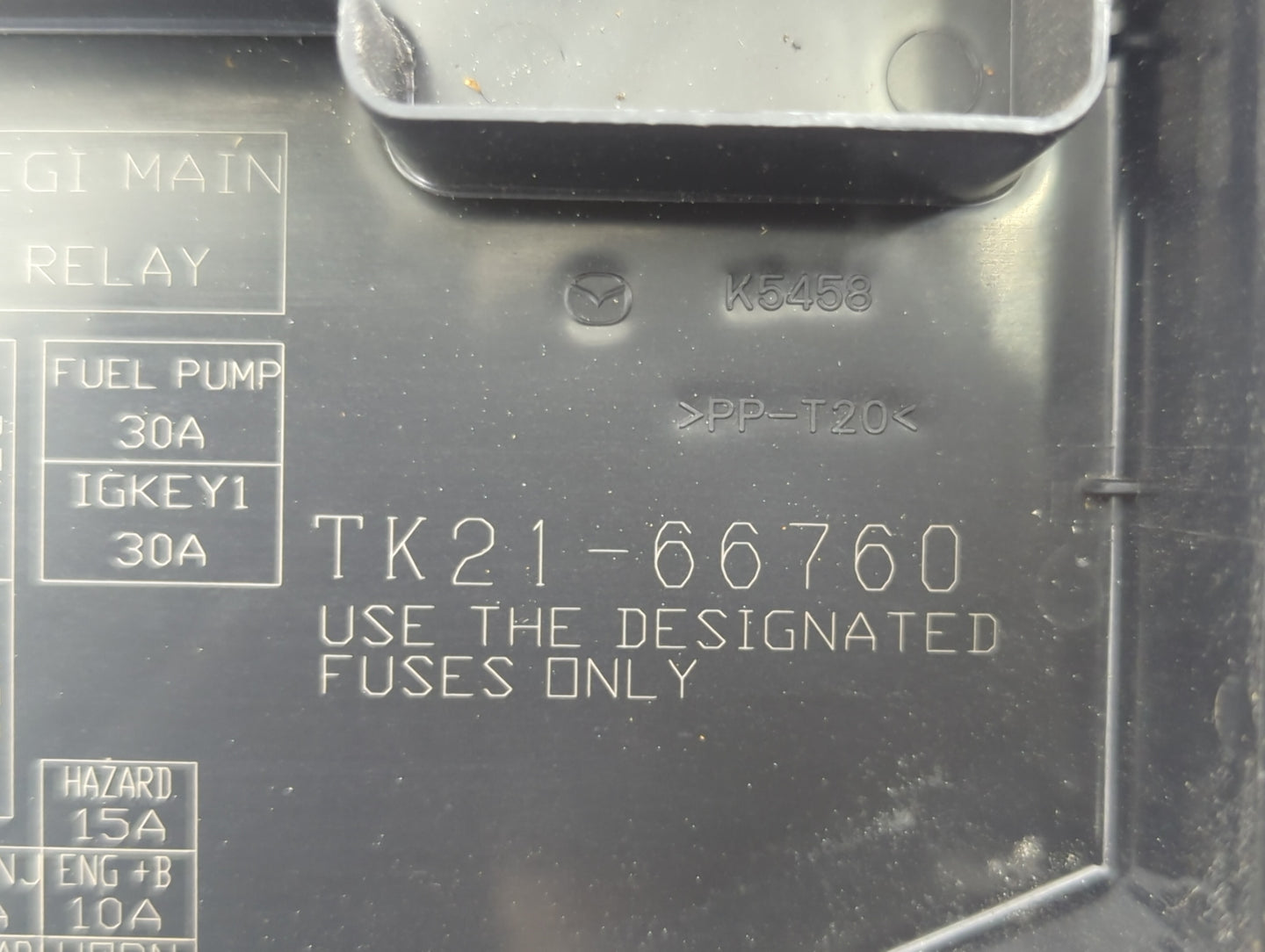 2013-2015 Mazda Cx-9 Fusebox Fuse Box Panel Relay Module P/N:TK21-66760 Fits Fits 2013 2014 2015 OEM Used Auto Parts - Oemus