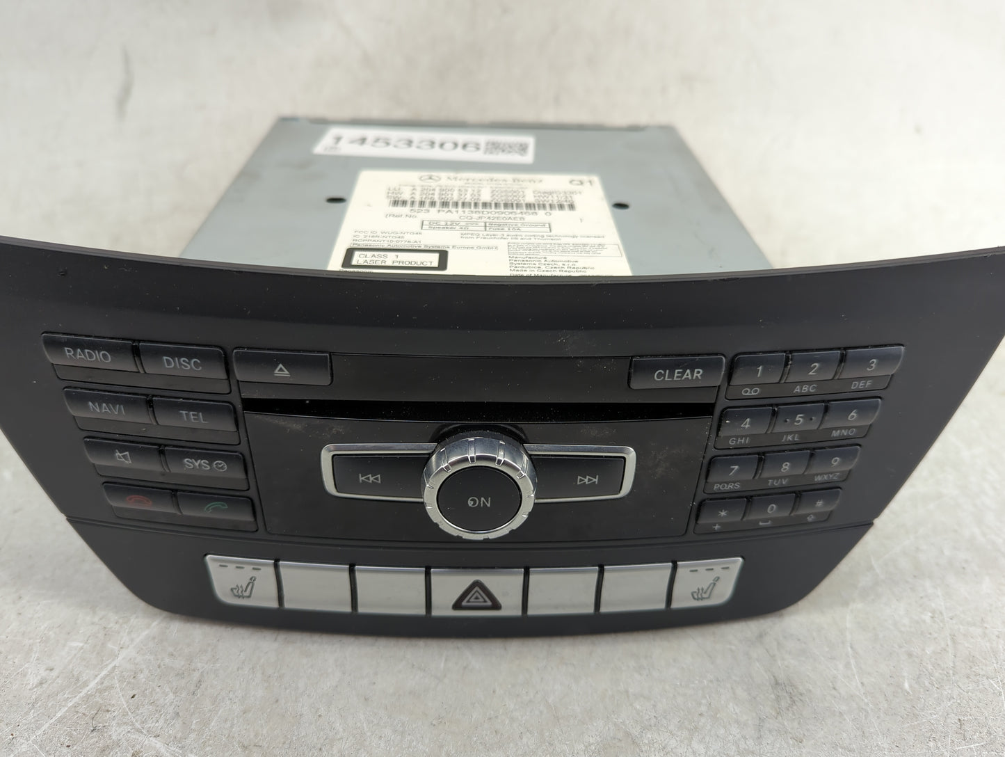2013 Mercedes-Benz C-Class Radio AM FM Cd Player Receiver Replacement P/N:A2049005312 A2049013703, A1669022705, CQ-JP42E0AEB