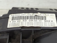 2013 Mercedes-Benz C-Class Instrument Cluster Speedometer Gauges P/N:A2049004309 A2C81592500 Miles:99K Fits OEM Used Auto Pa