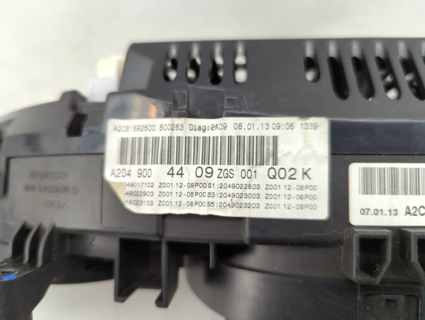 2013 Mercedes-Benz C-Class Instrument Cluster Speedometer Gauges P/N:A2049004409 A2C81592600 Miles:115K Fits OEM Used Auto P