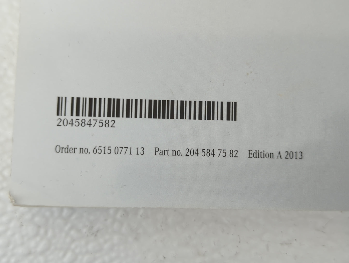 2013 Mercedes-Benz C240 Owners Manual Book Guide P/N:204 584 75 82 OEM Used Auto Parts - Oemusedautoparts1.com