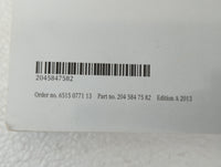 2013 Mercedes-Benz C240 Owners Manual Book Guide P/N:204 584 75 82 OEM Used Auto Parts - Oemusedautoparts1.com