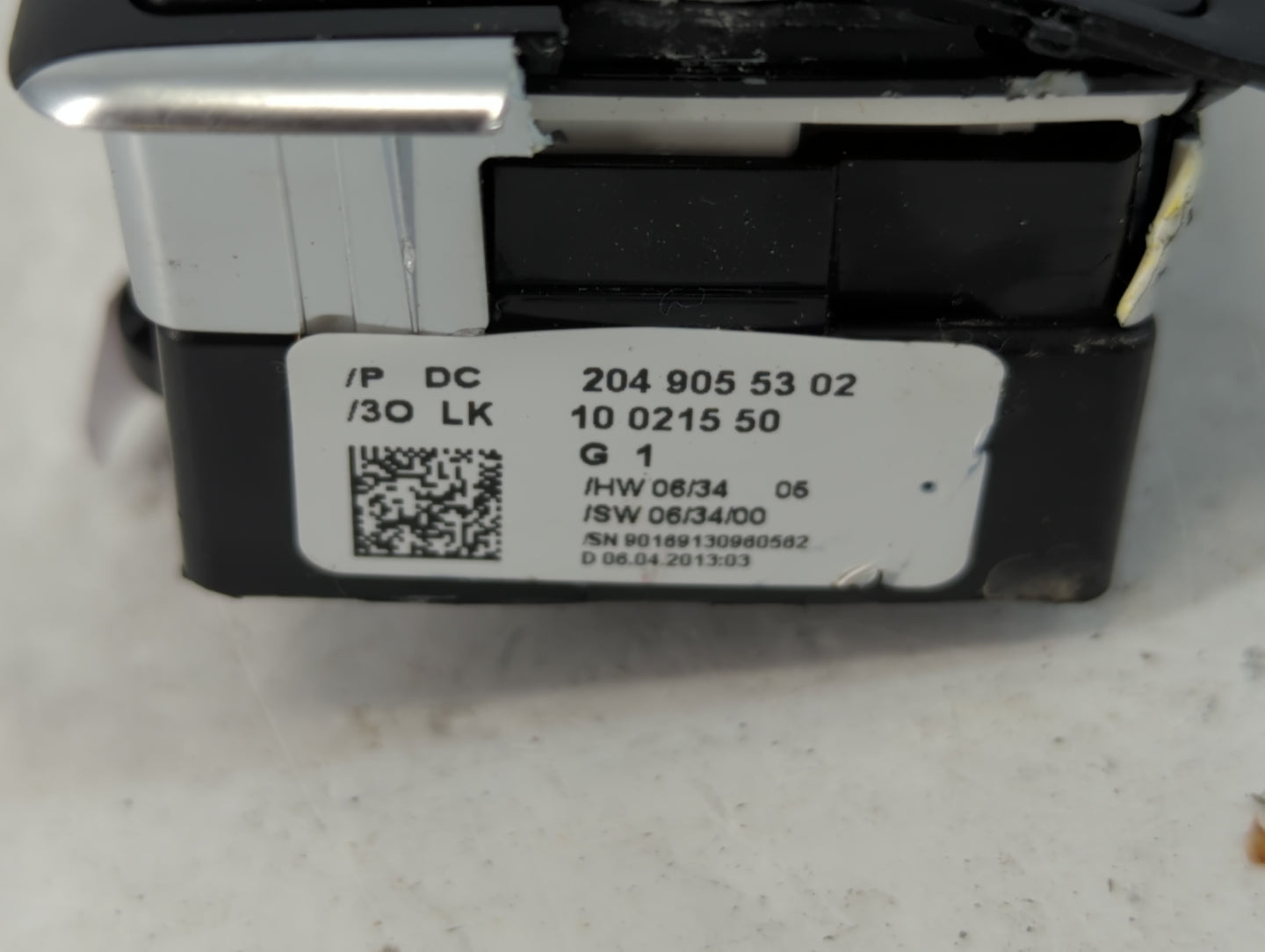 2011-2014 Mercedes-Benz C250 Master Power Window Switch Replacement Driver Side Left P/N:204 905 53 02 Fits OEM Used Auto Pa