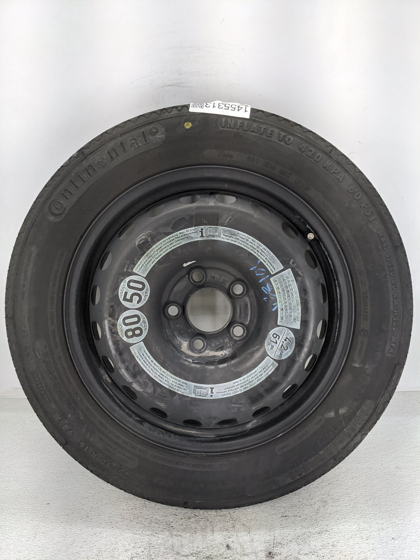 2012-2014 Mercedes-benz C250 Spare Donut Tire Wheel Rim Oem - Oemusedautoparts1.com