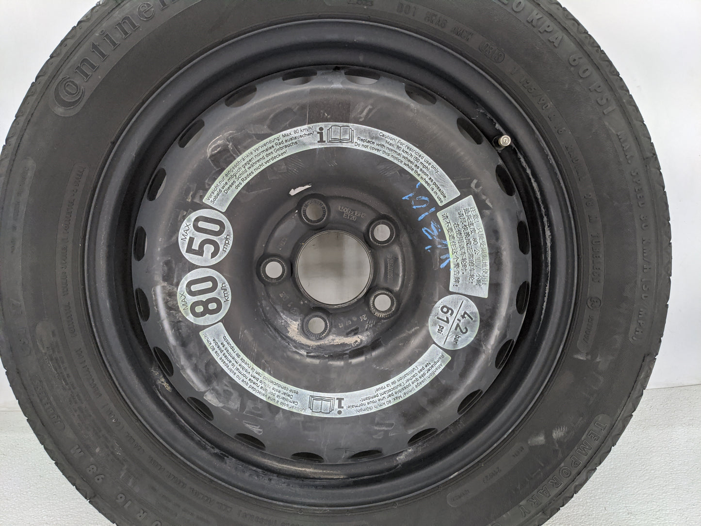 2012-2014 Mercedes-benz C250 Spare Donut Tire Wheel Rim Oem - Oemusedautoparts1.com