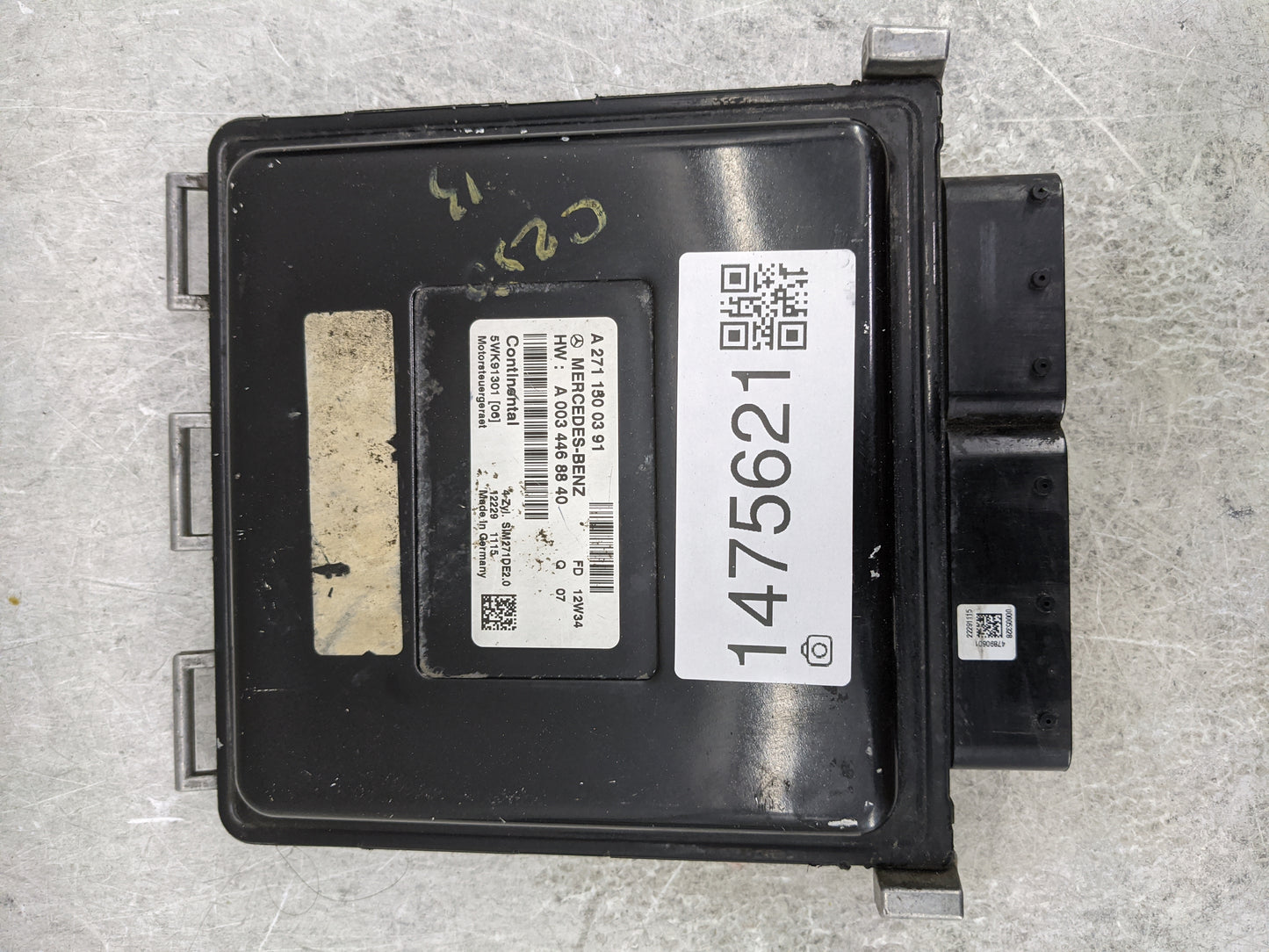 2012-2015 Mercedes-Benz C250 PCM Engine Control Computer ECU ECM PCU OEM P/N:A2711500391 A0034468840 Fits Fits 2012 2013 201
