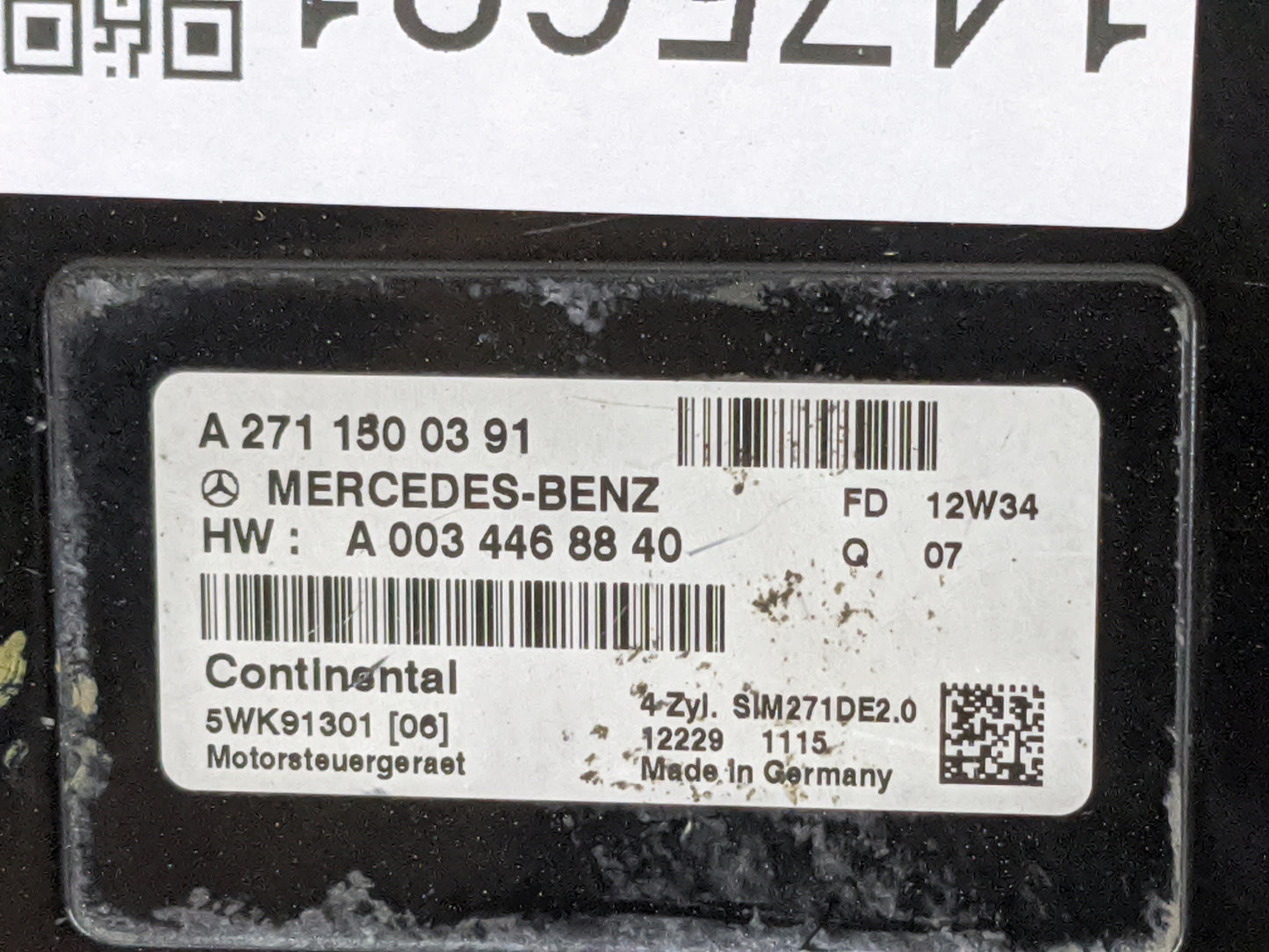 2012-2015 Mercedes-Benz C250 PCM Engine Control Computer ECU ECM PCU OEM P/N:A2711500391 A0034468840 Fits Fits 2012 2013 201