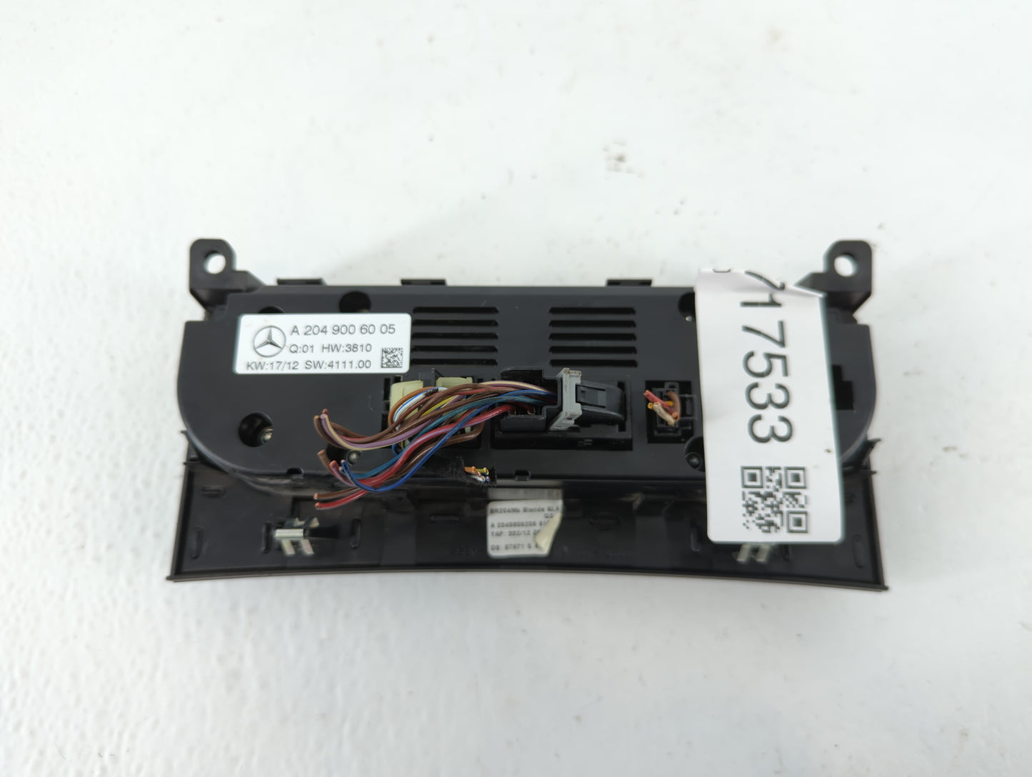 2013-2014 Mercedes-Benz C250 Climate Control Module Temperature AC/Heater Replacement P/N:A 204 900 60 05 Fits Fits 2013 201