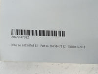 2013 Mercedes-Benz C300 Owners Manual Book Guide P/N:204 584 73 82 2045847382 OEM Used Auto Parts - Oemusedautoparts1.com