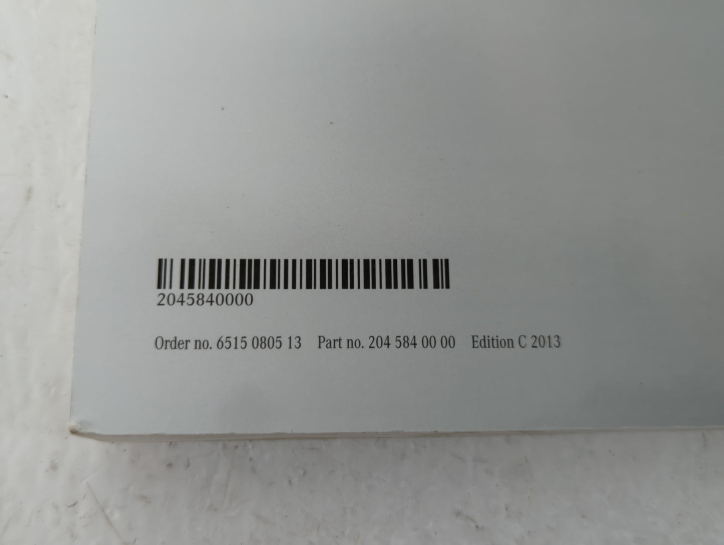 2013 Mercedes-Benz C300 Owners Manual Book Guide P/N:204 584 00 00 OEM Used Auto Parts - Oemusedautoparts1.com