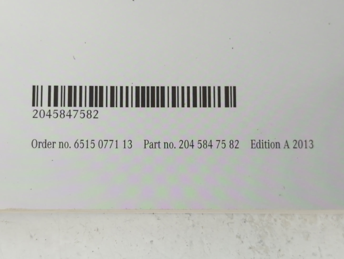 2013 Mercedes-Benz C350 Owners Manual Book Guide P/N:2045847582 204 584 75 82 OEM Used Auto Parts - Oemusedautoparts1.com