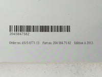2013 Mercedes-Benz C350 Owners Manual Book Guide P/N:2045847582 204 584 75 82 OEM Used Auto Parts - Oemusedautoparts1.com