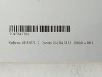2013 Mercedes-Benz C350 Owners Manual Book Guide P/N:2045847582 204 584 75 82 OEM Used Auto Parts - Oemusedautoparts1.com