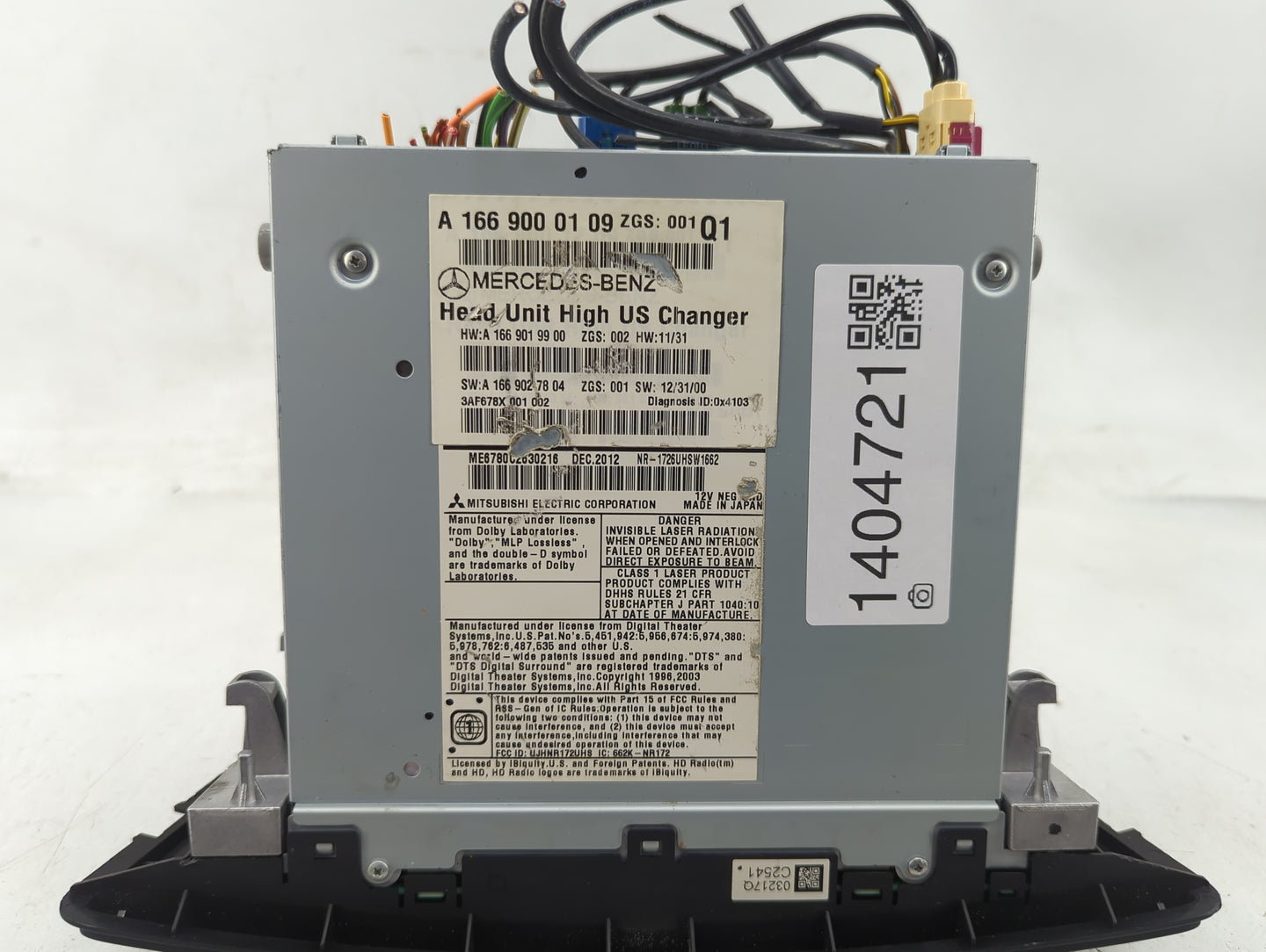 2013 Mercedes-Benz Gl350 Radio AM FM Cd Player Receiver Replacement P/N:1669000109 Fits OEM Used Auto Parts - Oemusedautopar