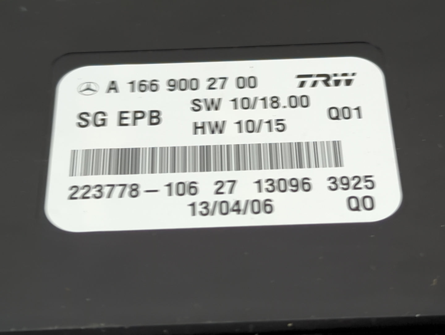 2013-2014 Mercedes-benz Gl450 Parking Brake Control Module - Oemusedautoparts1.com