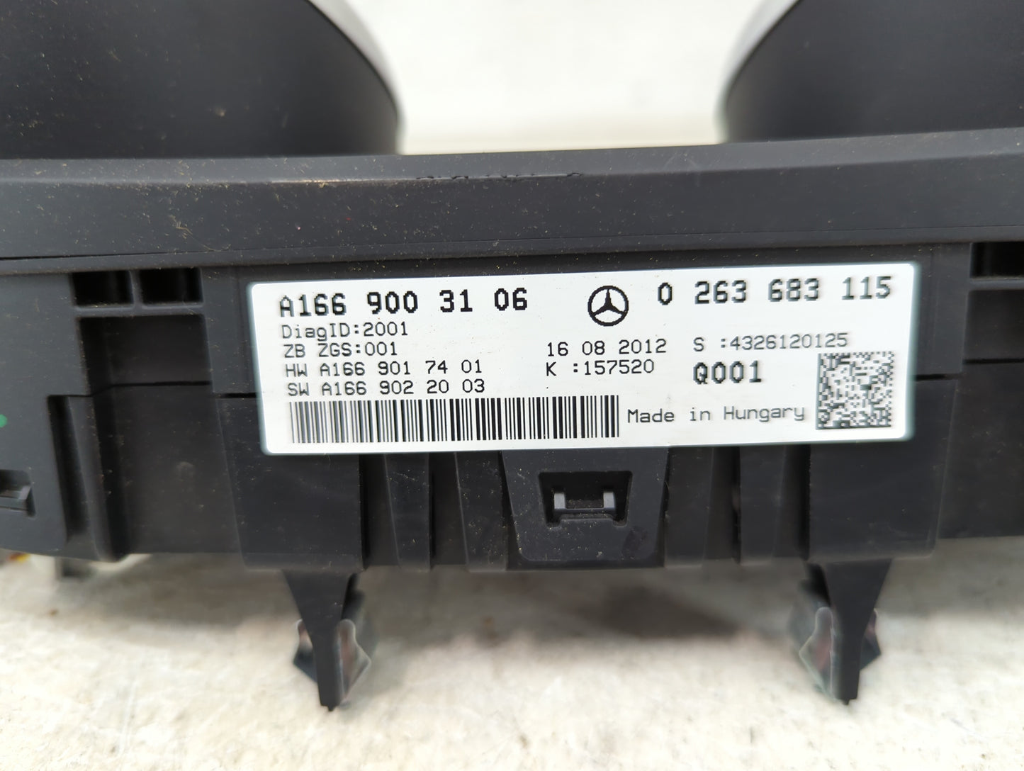 2013 Mercedes-Benz Gl450 Instrument Cluster Speedometer Gauges P/N:A1669003106 0263683115, A1669017401, A1669022003 Miles: F